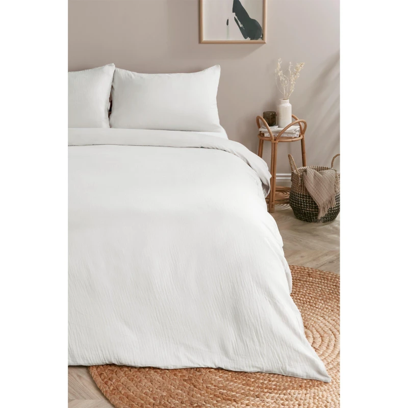 Image of Homelife Milan Gauze Duvet Set - White White Single