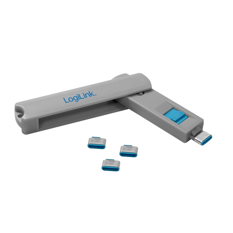 Image of LogiLink AU0052 port blocker USB Type-C Blue. Grey