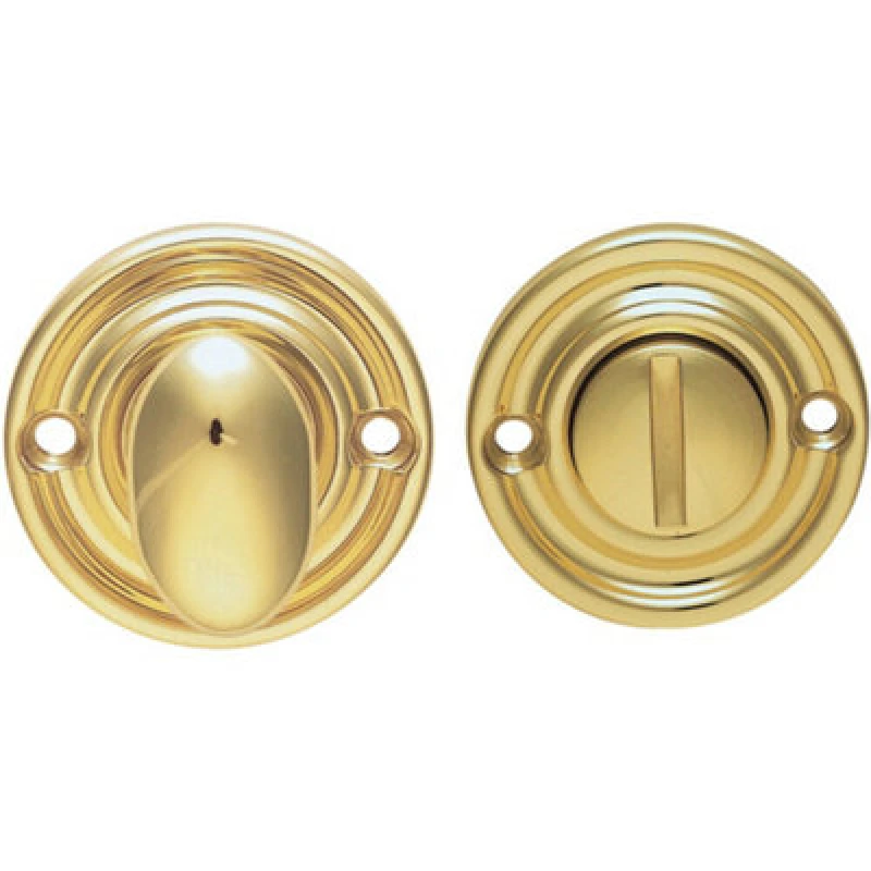 Image of Loops Reeded Design Thumbturn Lock And Release Handle 42mm Dia Polished Brass Metallics unisex