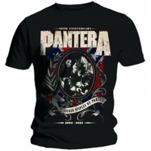 Image of Pantera Anniversary Shield Mens Black T Shirt: Small