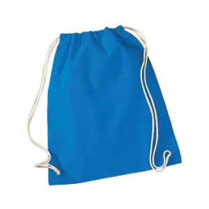Image of Westford Mill Cotton Gymsac Bag - 12 Litres (Pack of 2) (One Size) (Sapphire Blue)