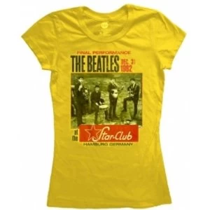 Image of The Beatles Star Club Ladies Yellow T Shirt: Large