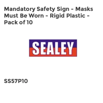 Image of Mandatory Safety Sign - Masks Must Be Worn - Rigid Plastic - Pack of 10