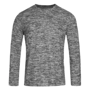 Image of Stedman Mens Stars Crew Neck Knitted Sweater (L) (Dark Grey Melange)