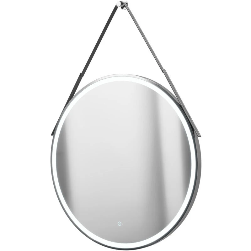 Image of Hudson Reed Wall Hung LED Touch Sensor Mirror, Contemporary Round Bathroom Mirror In Chrome Finish, 800X800mm