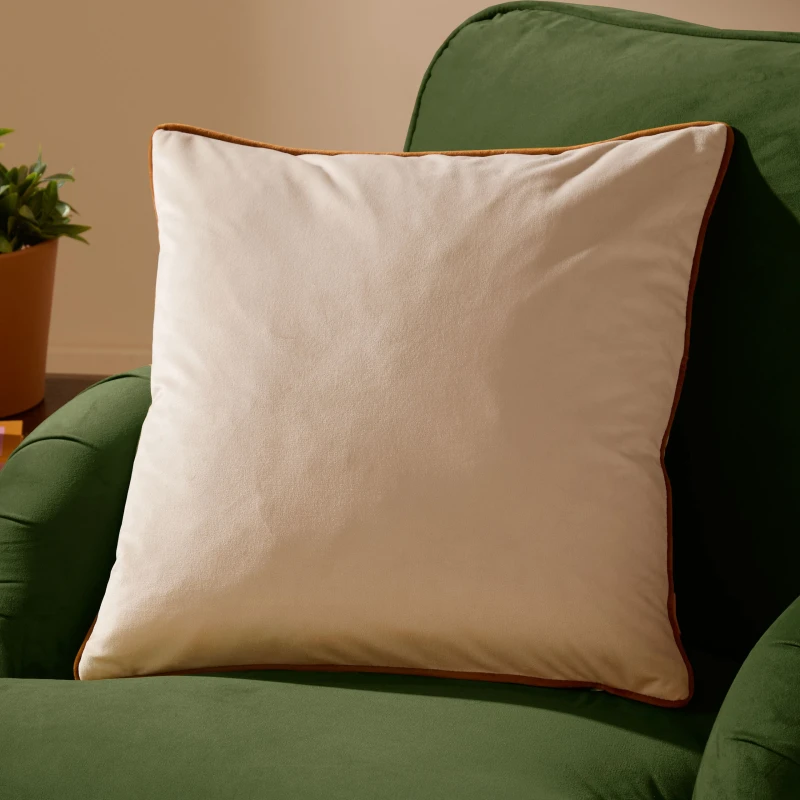 Image of Furn Furn Meridian Velvet Cushion in Off White Size: 45cm x 45cm Off White 45cm x 45cm Unisex 5025532353542