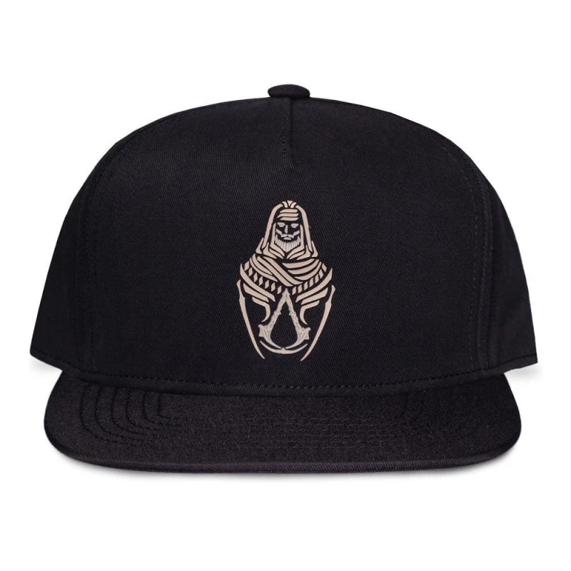 Image of Assassins Creed Mirage Basim's Crest Logo Snapback Cap, Black/Blue (SB076453ASC) Multi unisex
