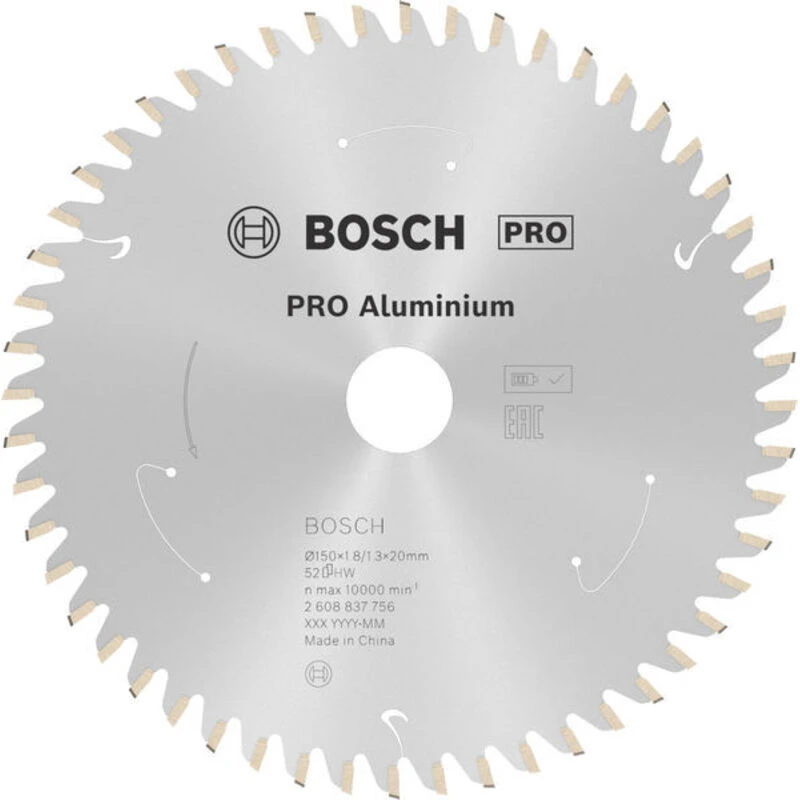 Image of Bosch PRO Cordless Circular Saw Blade for Aluminium 150mm 52T 20mm 2608837756
