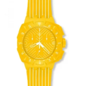 Image of Unisex Swatch Yellow Chronograph Watch