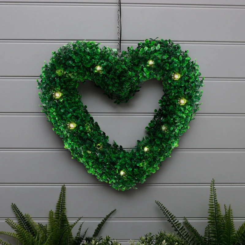 Image of Streetwize Solar Hanging Topiary Heart Light - Green Green One Size