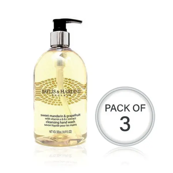 Image of Baylis & Harding Mandarin/Grapefruit Wash 500ml (Pack Of 3) 604242