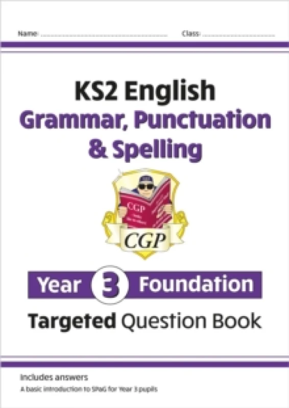Image of CGP Books KS2 English Year 3 Foundation Grammar, Punctuation & Spelling Targeted Question Book w/ Answers Multi