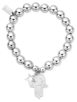 Image of ChloBo SBMB097655 Medium Ball Moon & Star Hamsa Hand Jewellery