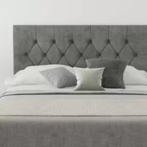 Image of Olivier Upholstered Headboard, Kimiyo Linen, Granite - Headboard 60cm Size Single (90x190)