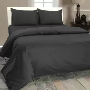 Image of Dark Charcoal Grey Egyptian Cotton Fitted Sheet 1000 Thread Count, Single - Dark Charcoal Grey - Dark Charcoal Grey - Homescapes