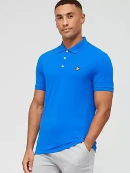 Image of Lyle & Scott Lyle & Scott Plain Polo Shirt - Bright Blue, Bright Blue, Size 2XL, Men