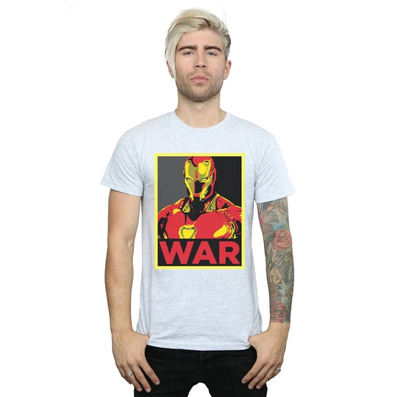 Image of Marvel Marvel Men Avengers Infinity War Iron Man War T-Shirt in Grey Size: Small Grey S Male 5057981630042