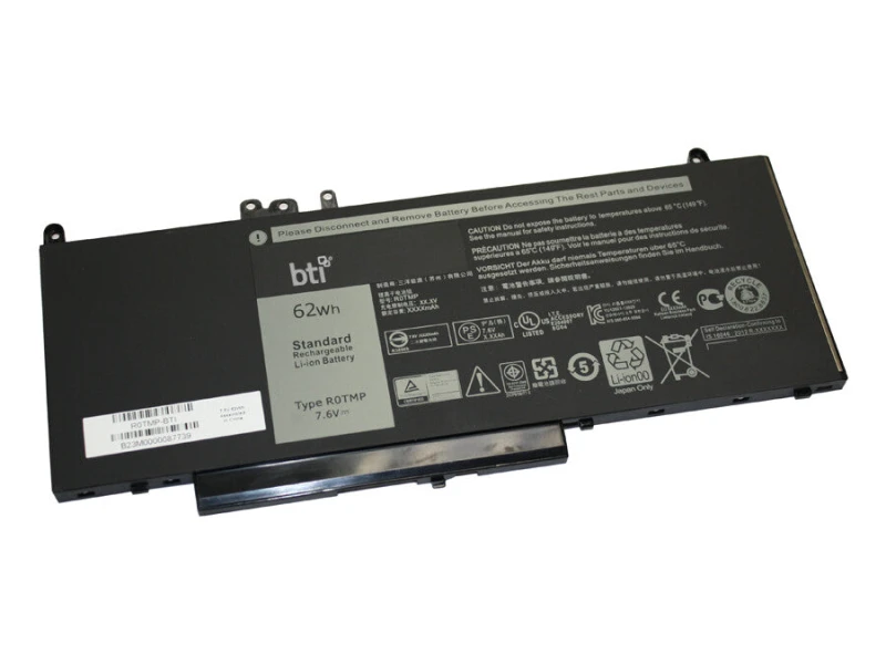 Image of BTI BTI 62Wh 4 cell WTG3T compatible battery for DELL LATITUDE E5550 LATITUDE E5450 R0TMP-BTI