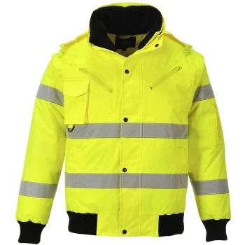 Image of Portwest - C467YERS - sz S Hi-Vis 3-in-1 Bomber Jacket - Yellow