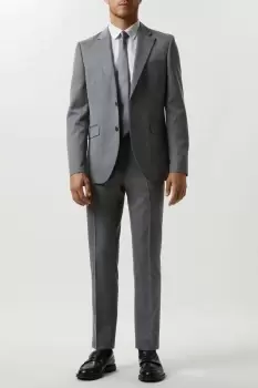 Image of Slim Fit Grey Mini Herringbone Suit Jacket