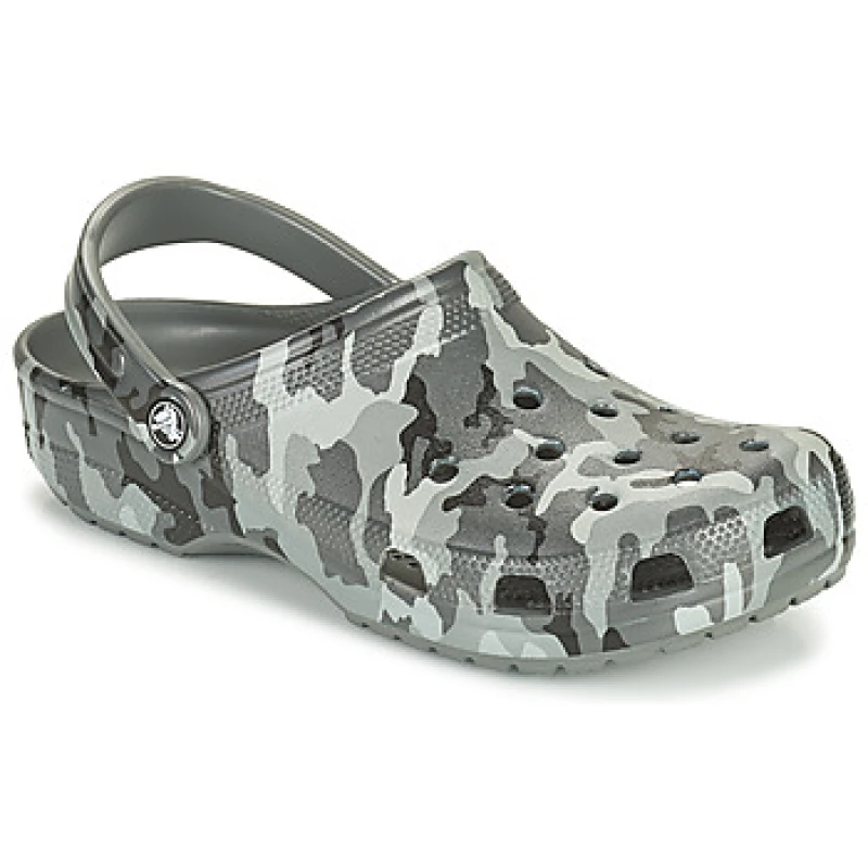 Image of Crocs Unisex Classic Printed Camo Clogs Slate Grey / Multi W9/M8