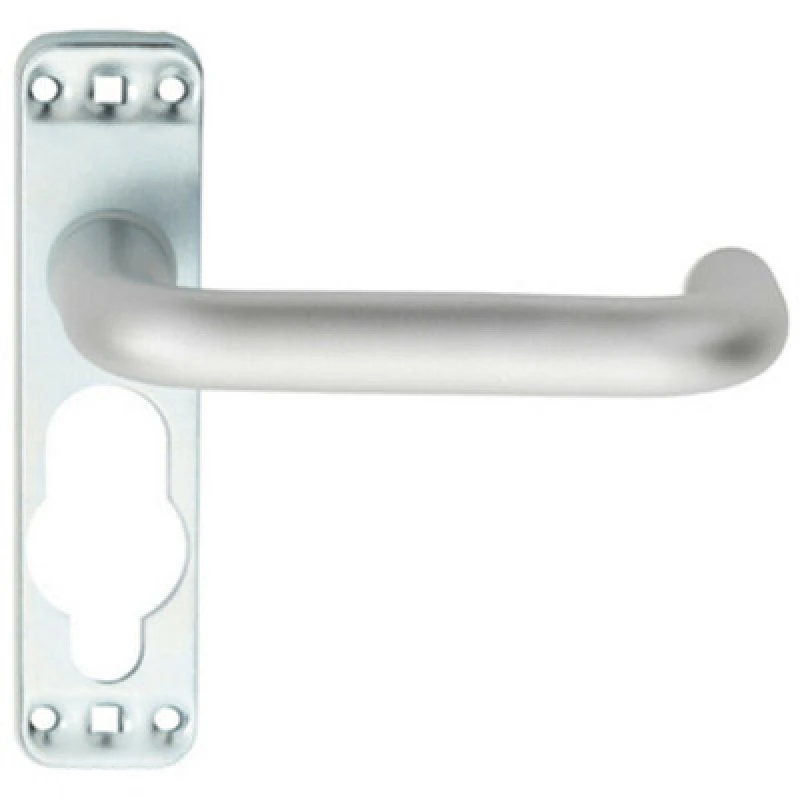 Image of Loops PAIR Safety Lever on Inner Backplate 152mm Door Handle Satin Aluminium Multi