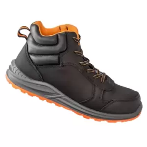 Image of WORK-GUARD by Result Unisex Adult Stirling Nubuck Safety Boots (9 UK) (Black/Grey/Orange)