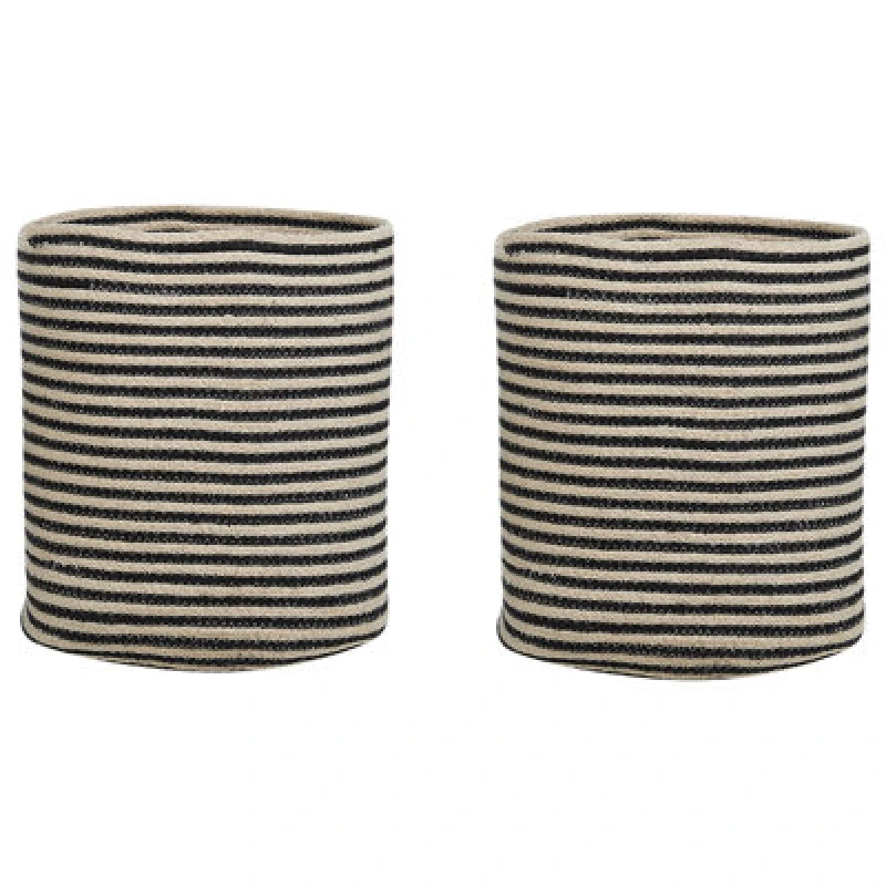 Image of Beliani Set Of 2 Baskets Yerkoy Cotton Black