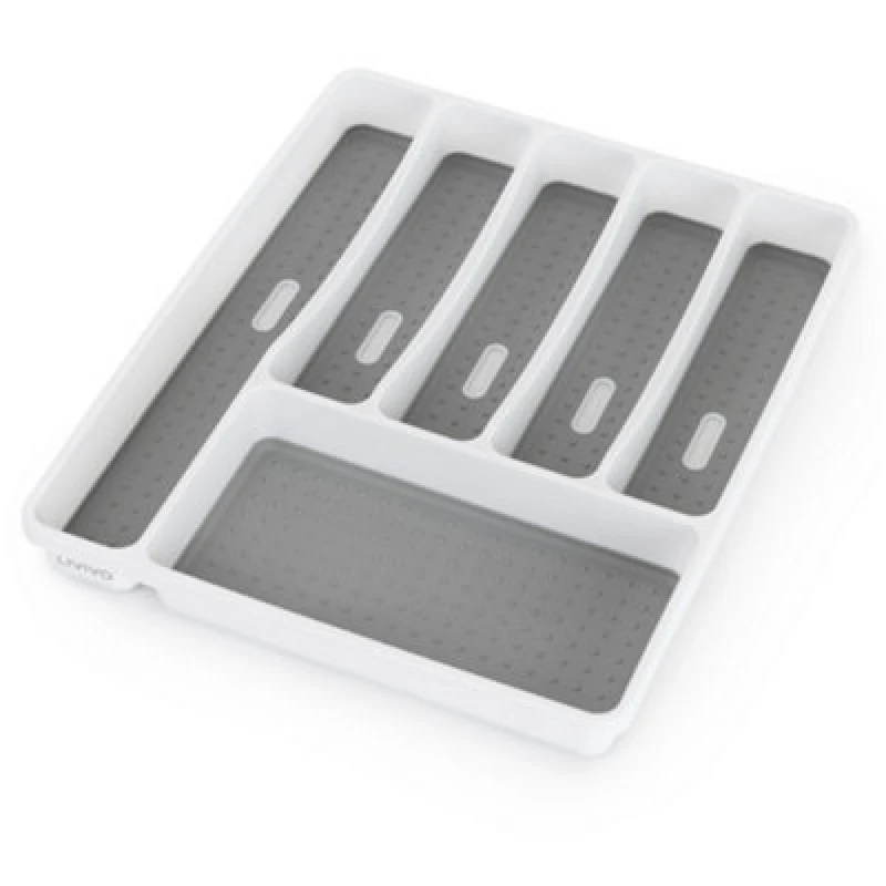 Image of LIVIVO 6 Compartment Cutlery Tray - White/Grey White