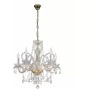 Image of Kolarz AMARO - Classic Crystal Murano Glass 5 Arm Chandelier Polished Gold, 5x E14