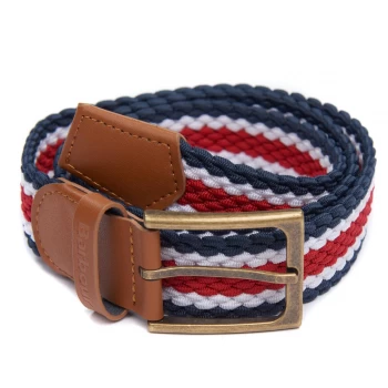 Image of Barbour Mens Striped Ford Belt Red / Navy / White Large