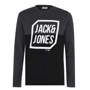Image of Jack and Jones Half Logo Crew Sweatshirt Mens - Dk Grey