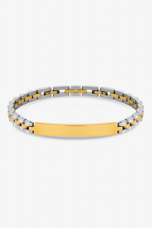 Image of Inicio Mens Waterproof Linked Bracelet - Gift Pouch Silver male One Size