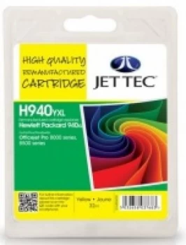 Image of HP940XL C4909AE Yellow Remanufactured JetTec Ink Cartridge H940YXL