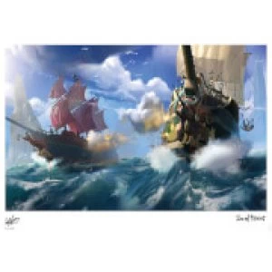 Image of Sea Of Thieves - Broadsides at noon Limited Edition Art Print Measures 41.91 x 29.72cm