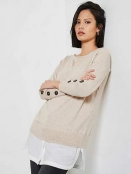 Image of Mint Velvet Shirt Layered Easy Tunic - Neutral