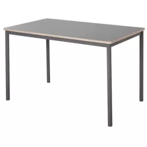 Image of HOMCOM 120cm Minimalistic Dining Table w/ Steel Frame Foot Pads Simple Rectangle Style Home Dining Working Display Grey