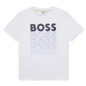 Image of Boss Multi Logo T-Shirt Junior Boys - White