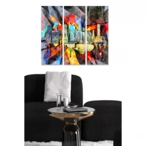 Image of MDF602230631 Multicolor Decorative MDF Painting (3 Pieces)