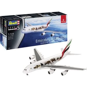 Image of Airbus A380-800 Emirates Wild Life 1:144 Level 5 Revell Model Kit