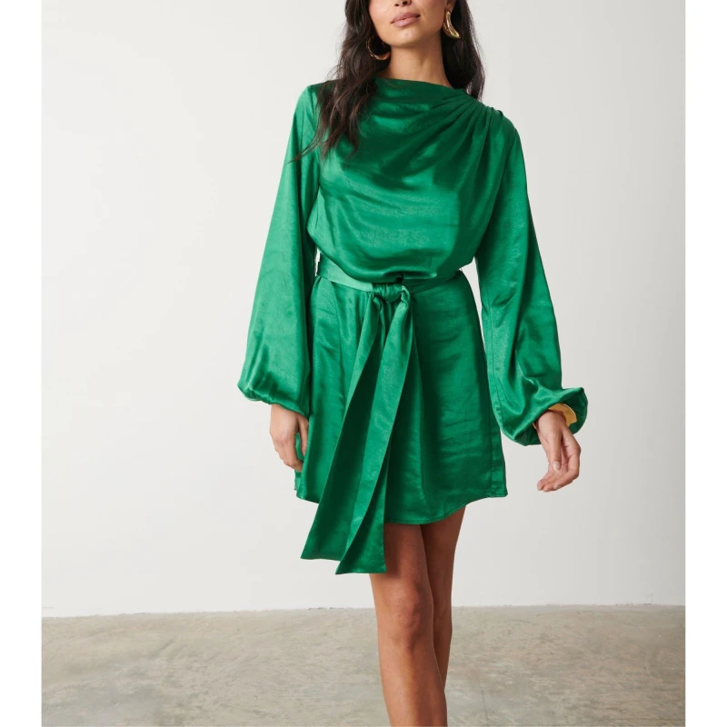 Image of Pretty Lavish Womens Maya Mini Dress Emerald female 6 (2XS)