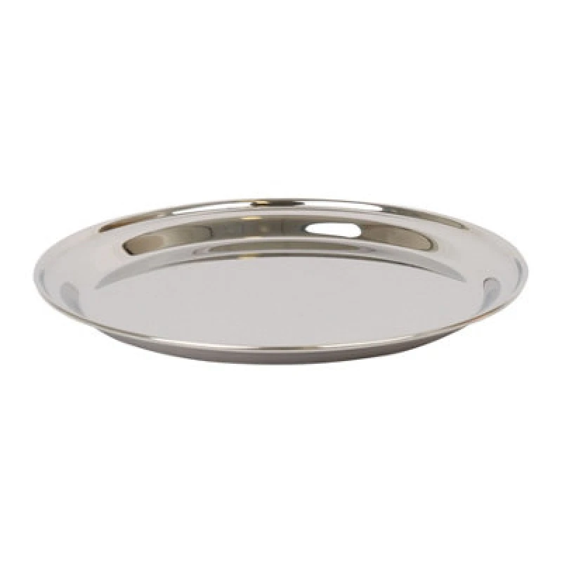 Image of Argon Tableware Round Stainless Steel Serving Tray - 30cm Silver