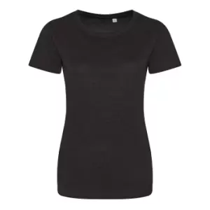 Image of AWDis Womens/Ladies Girlie Tri-Blend T-Shirt (L) (Heather Black)