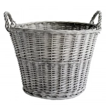 Image of Grey Wash Wicker Basket - 45cm