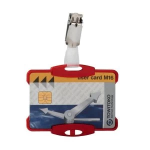 Image of Durable Security Pass Holder Red Pack of 25