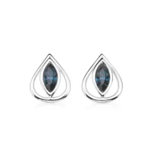 Image of Theia Iris Silver Montana Crystal Teardrop Earrings