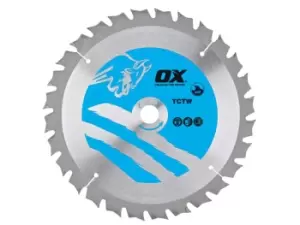 Image of OX Tools OX-TCTW-2103028 OX Wood Cutting Circular Saw Blade 210mm x 30 x 28T ATB