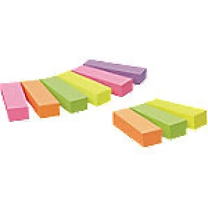 Image of Post-it Index Flags 670P63 Assorted Plain Not perforated 15 x 50 mm 9 Pieces of 100 Strips