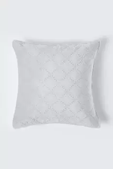 Image of Luxury Quilted Velvet Cushion Cover Geometric Pattern