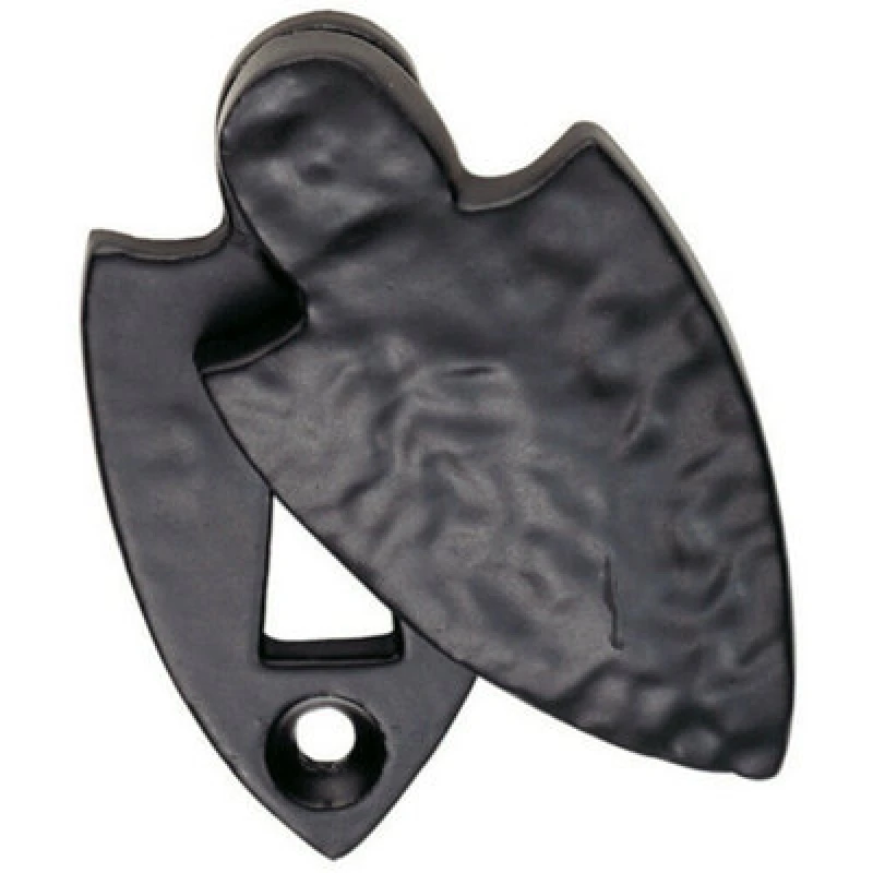 Image of Loops Shield Deisgn Antique Covered Escutcheon Lock Profile 58 x 32mm Black Antique Black unisex